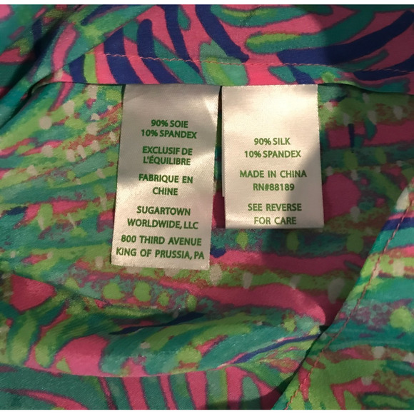 Lilly Pulitzer Adira Pink Sunset Coco Breeze Silk Off-Shoulder Top - Size Small - Picture 9 of 10